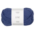 Sandnes Garn Line Wolle in Blau, perfekt für Stricken und Häkeln.