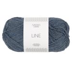 Sandnes Garn Line Wolle in Dunkelgraublau, perfekt zum Stricken und Häkeln.