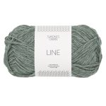 Sandnes Garn Line Wolle in dusty green, perfekt für Strick- und Häkelprojekte.