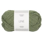 Sandnes Garn Line Wolle in Olive Green, perfekt für Strick- und Häkelprojekte.
