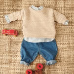 Strickset -FILIP SWEATER, DIAPER PANTS & BONNET BABY mit Garn und Anleitung – Bild 3