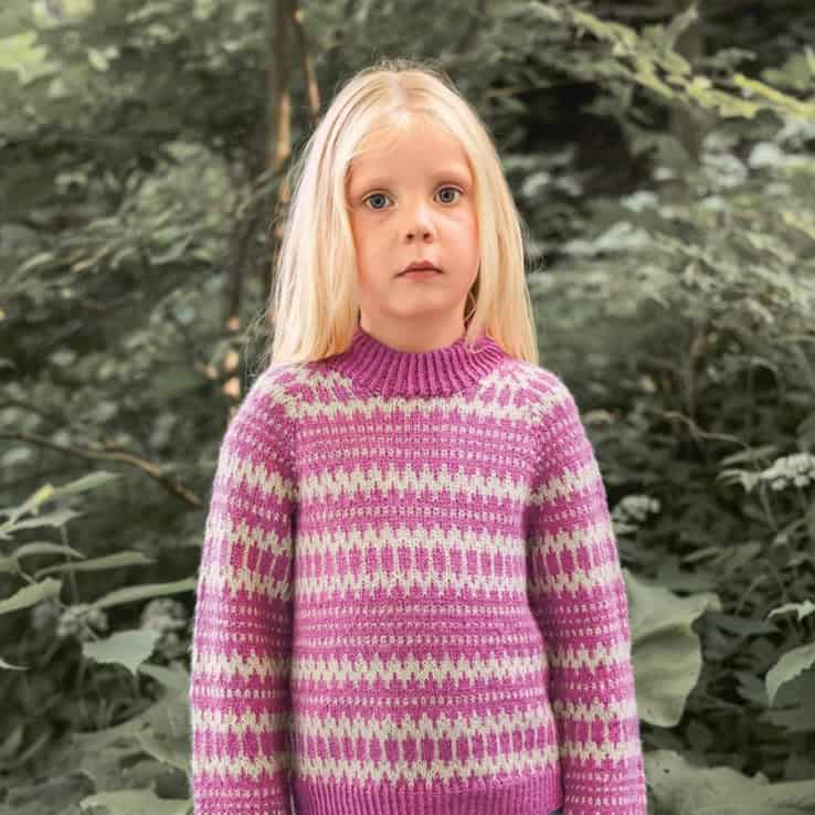 Kleiva kinderpullover Strickset KLEIVA BARNEGENSER mit Garn und Anleitung – Bild 1