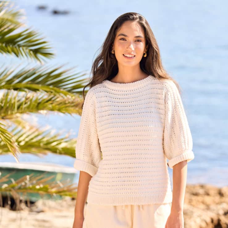 Anleitung Sommeroberteil Lustre Strickset SOMMEROBERTEIL LUSTRE mit Garn und Anleitung – Bild 1