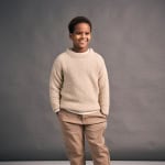 Strickset KINDERPULLOVER MINI LEAF mit Garn und Anleitung