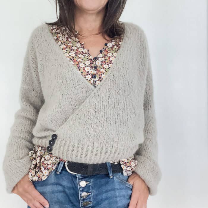 Strickset für Crossover "Maiija" mit Alpaka-Seiden-Garn – Bild 4