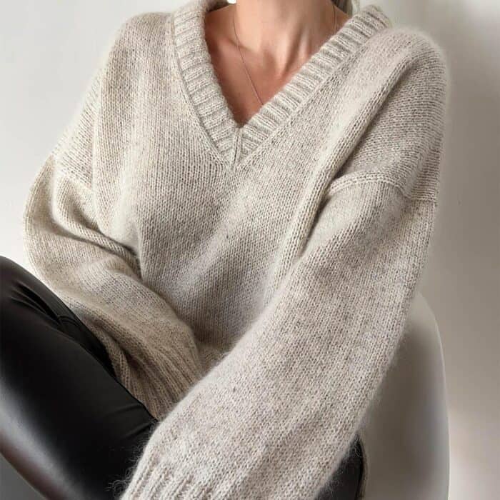 Strickanleitung für Pullover mit V-Ausschnitt "Harlow" – Bild 2
