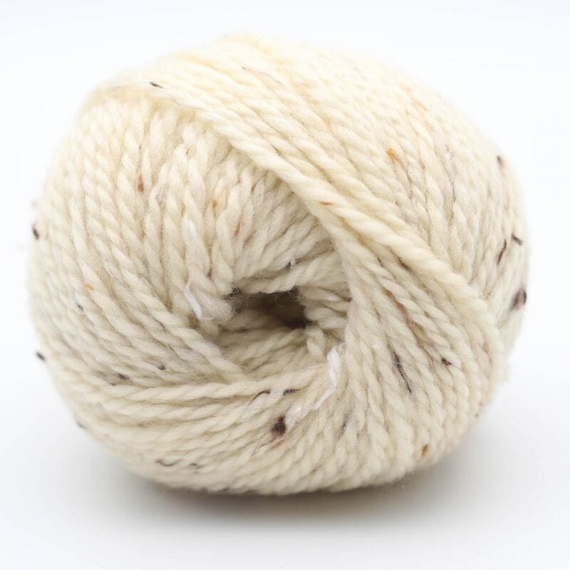 BC Hamelton Tweed 1 GOTS Naturweiß, hochwertiges Wollgarn für Stricken und Häkeln.
