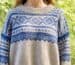 Norwegerpullover Marius mit klassischem Colorwork in Naturweiß und Blau