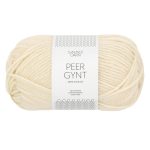 Sandnes Garn Peer Gynt in natural white, ideal zum Stricken und Häkeln.