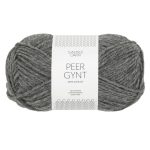 Sandnes Garn Peer Gynt Garn in Dunkelgrau Melange, ideal zum Stricken und Häkeln.