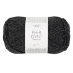 Sandnes Garn Peer Gynt Garn in Charcoal Melange, ideal zum Stricken und Häkeln.