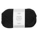 Sandnes Garn Peer Gynt Garn in Schwarz für Stricken und Häkeln.