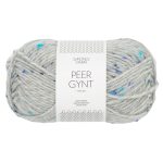 Sandnes Garn Peer Gynt Wolle in Blau-Tweed-Farbton, perfekt zum Stricken und Häkeln.
