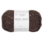 Sandnes Garn Peer Gynt in dunkler brauner Tweedfarbe für Stricken und Häkeln.