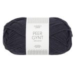 Sandnes Garn Peer Gynt Garn in Dunkelgrau Blau, ideal zum Stricken und Häkeln.