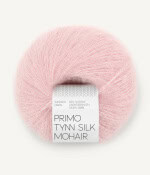 Sandnes Garn Primo Tynn Silk Mohair in zartem Rosa, perfekt für Strick- und Häkelprojekte.